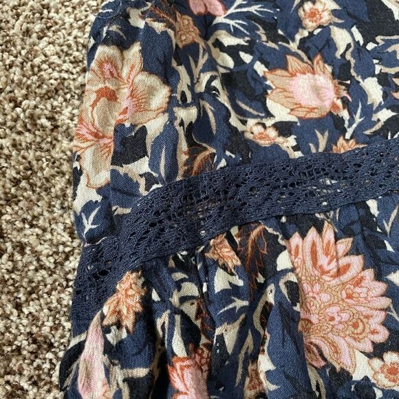 AMERICAN EAGLE FLORAL LACE TANK top Blue Size Small - Picture 5 of 6